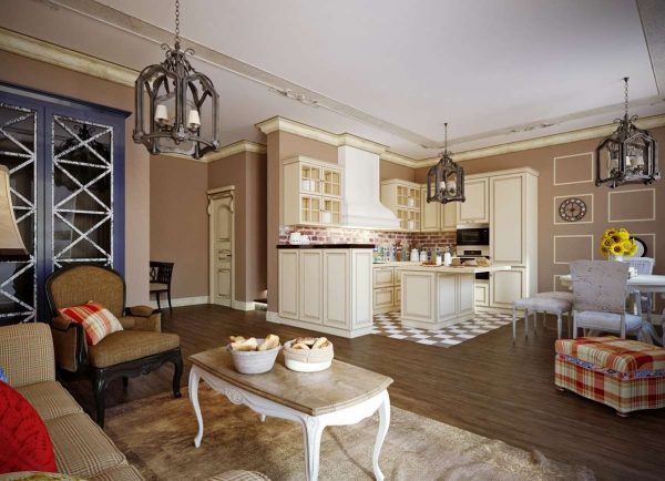 Дизайн кухни-столовой-гостиной в квартире: особенности совмещения и зонирования, фото идеи