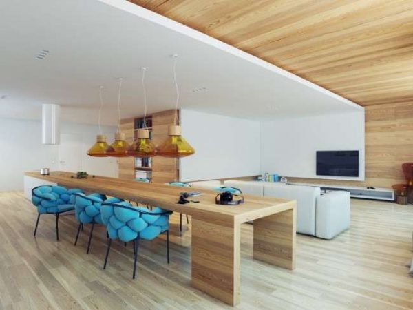 Дизайн кухни совмещенной с гостиной: фото идеи, зонирование с помощью барной стойки