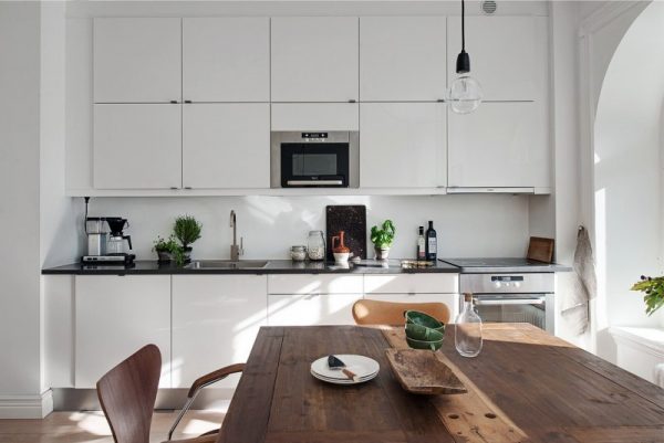 Дизайн прямой кухни 3 метра – фото, особенности оформления и планировки