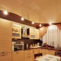 Натяжной потолок на кухне — 120 фото вариантов дизайна