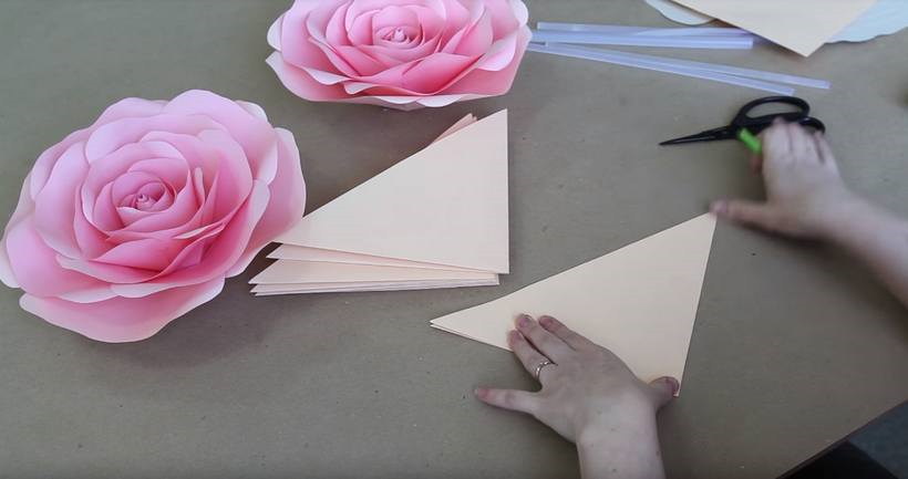 Объемные цветы из бумаги: шаблоны и мастер-класс изготовления своими руками- Строительство и ремонт