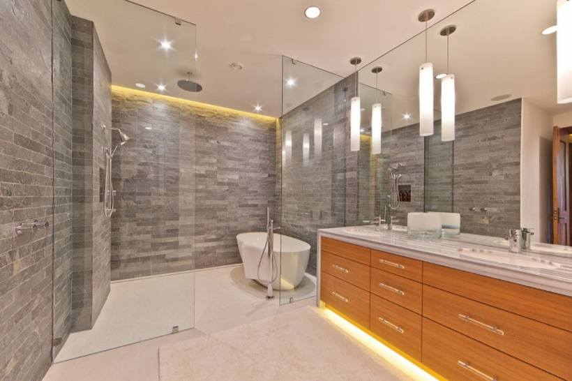 Светильники для ванной комнаты — 50 вариантов освещения