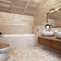 Ванная в деревянном доме своими руками: отделка пола и стен