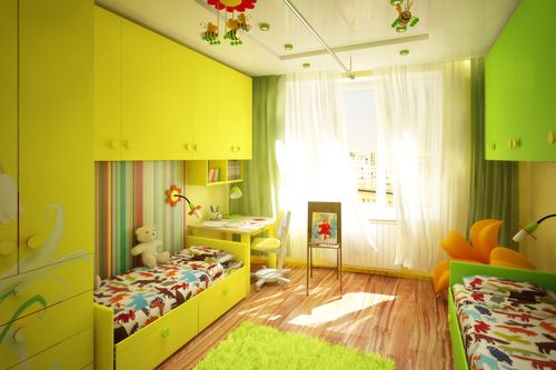 Варианты дизайна и планировки детской комнаты для двоих детей