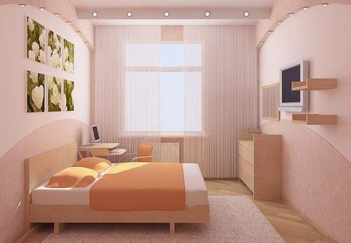 Варианты дизайна спальни персикового цвета