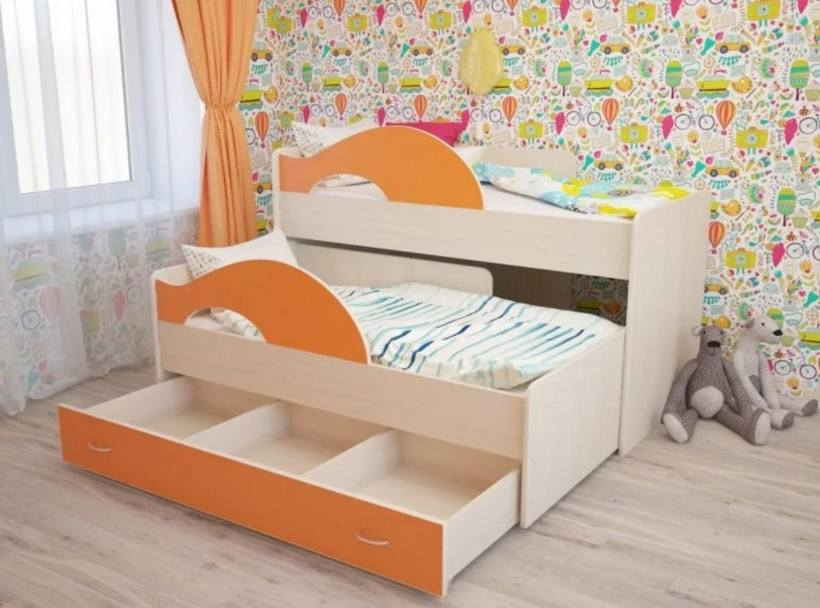 Выдвижная(выкатная) кровать для двоих детей — 50 фото